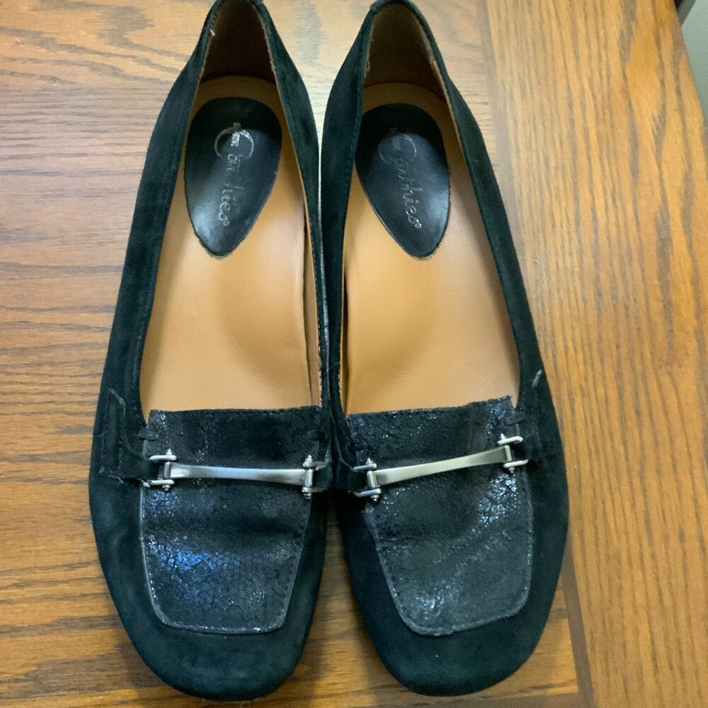 Earthies Alora Black Leather Flats / Loafers